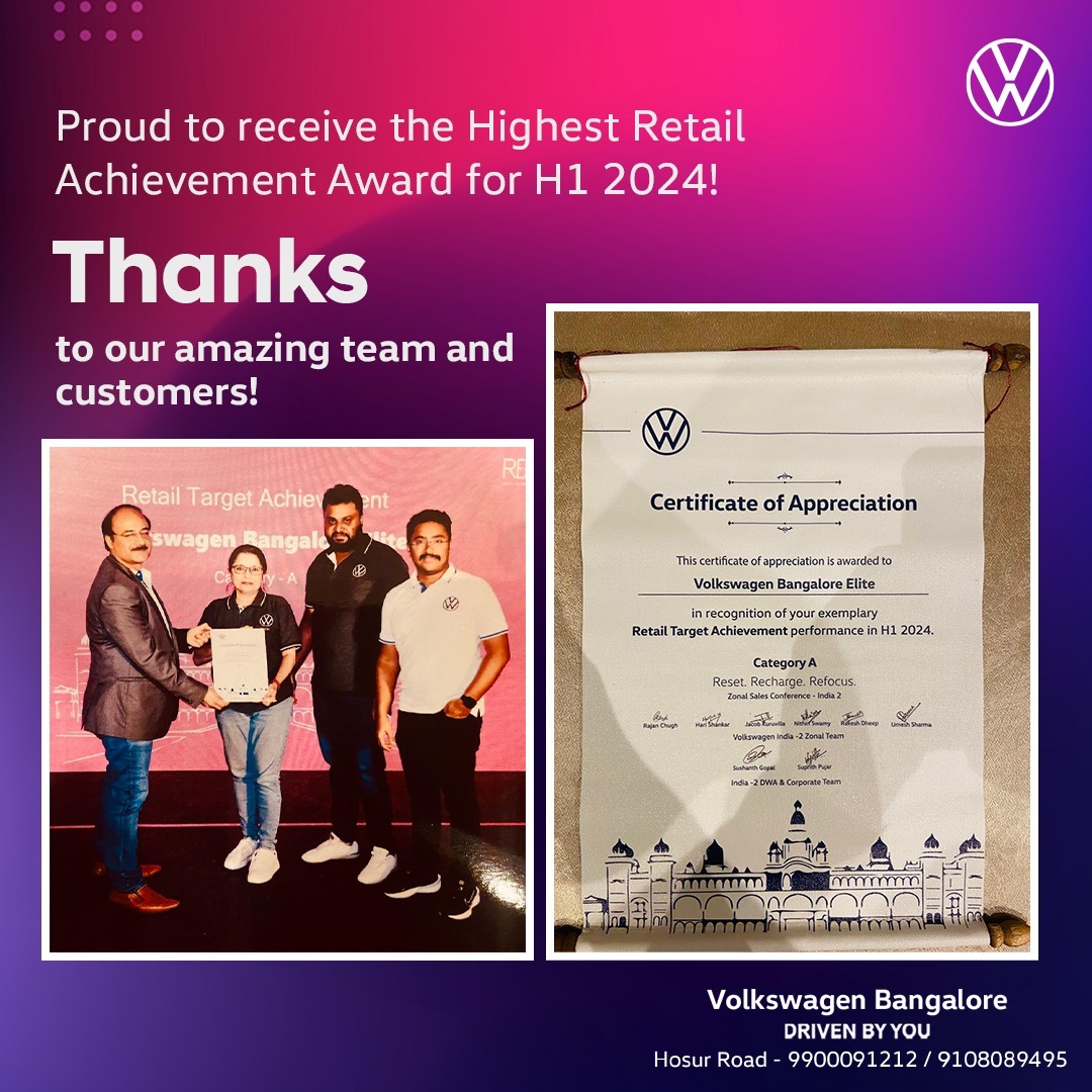 Volkswagen authorised dealership certification